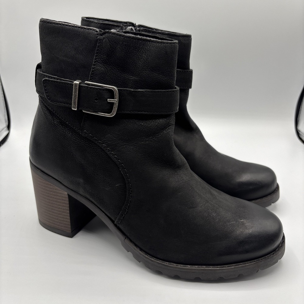 Clarks CLARKWELL HALL‎ Black Leather Ankle Boots Women's Size 9 M